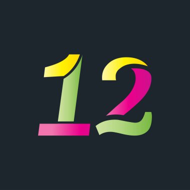 12 çoklu simge, siyah arkaplan