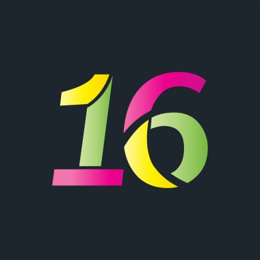 16 çoklu simge, siyah arkaplan