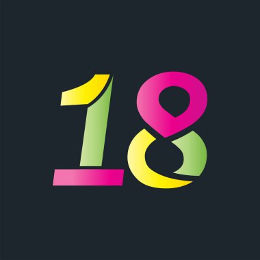 18 çoklu simge, siyah arkaplan