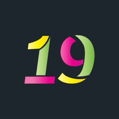 19 çoklu simge, siyah arkaplan
