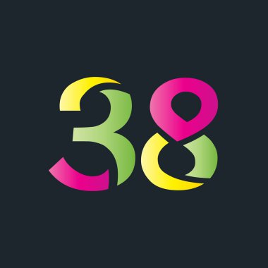 38 Multicilor amblemi, siyah arkaplan