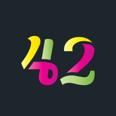 42 Multicilor amblemi, siyah zemin