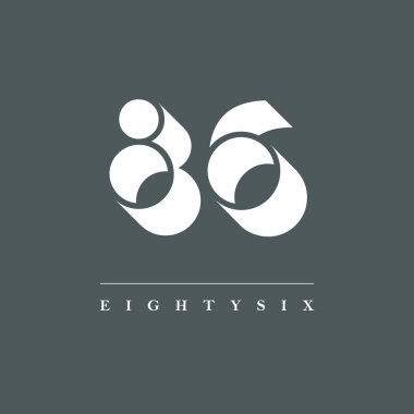 86 Shade dijital logosu, gri arkaplan