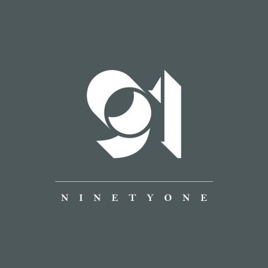 91 Shade dijital logosu, gri arkaplan