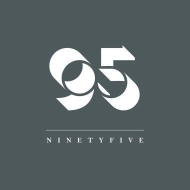 95 Shade dijital logosu, gri arkaplan