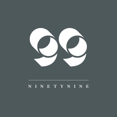 99 Shade dijital logosu, gri arkaplan