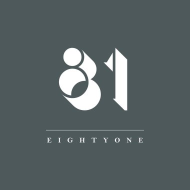 81 Shade dijital logosu, gri arkaplan