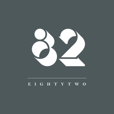 82 Shade dijital logosu, gri arkaplan