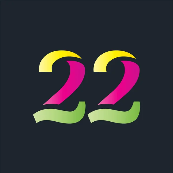 22多色の紋章 黒の背景 — ストックベクタ