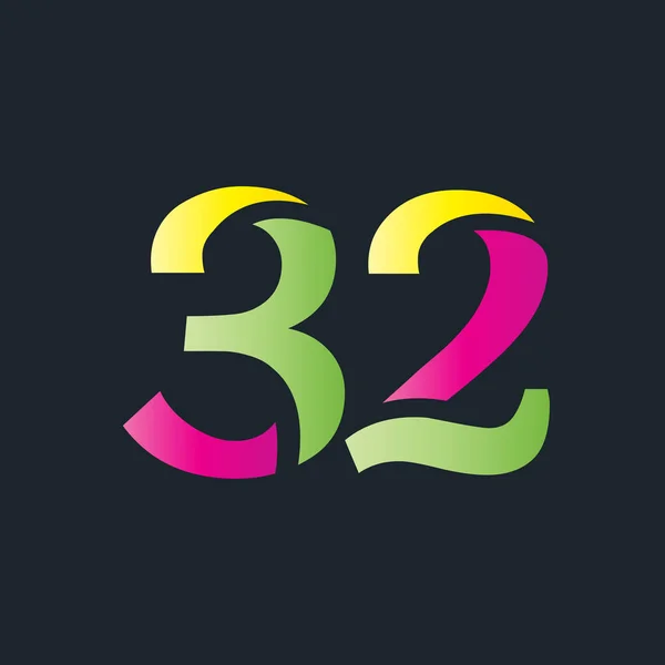 32多色の紋章 黒の背景 — ストックベクタ
