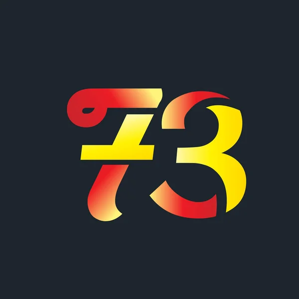 Liczba Podwójny Kolor Litery Wzór Logo — Wektor stockowy