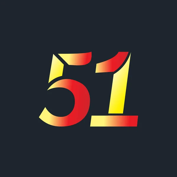 Number Double Color Letter Logo Template — 스톡 벡터