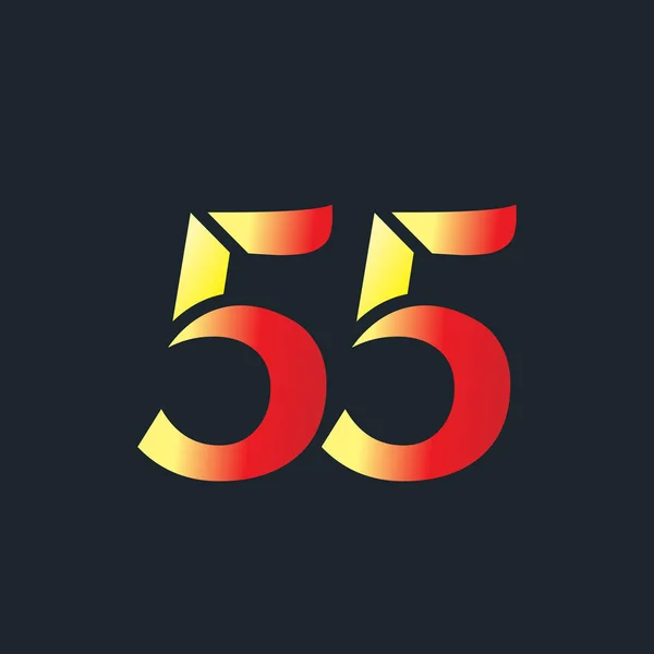 55番ダブルカラーレターロゴテンプレート — ストックベクタ