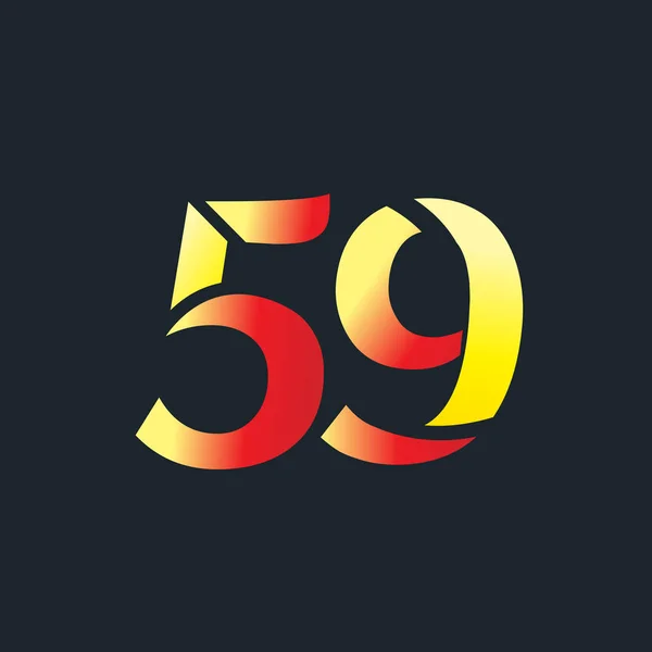 Αριθμός Διπλό Χρώμα Γράμμα Πρότυπο Λογότυπο — Διανυσματικό Αρχείο