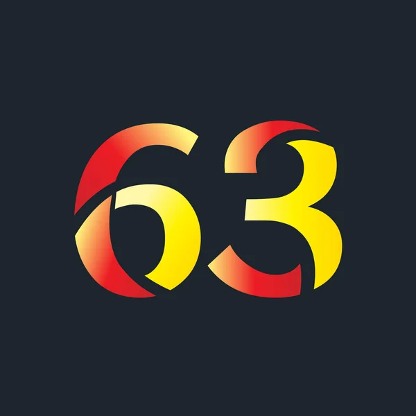 Number Double Color Letter Logo Template — 스톡 벡터