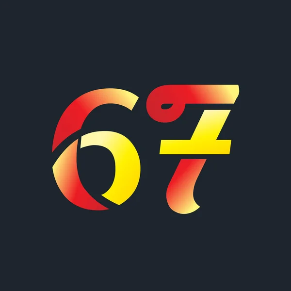 Number Double Color Letter Logo Template — 스톡 벡터