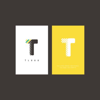 Kartvizit şablonlu T harfi logo çizim harfi