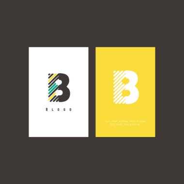 Kartvizit şablonlu B harfi logo çizim mektubu
