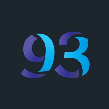 93 numara çift renkli harf logosu şablonu