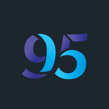 95 numara çift renkli harf logosu şablonu