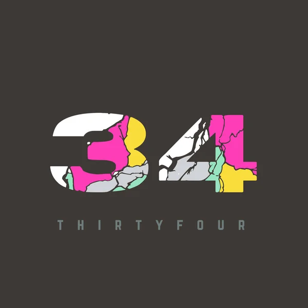 Number Logo Multicolor Letter Design Template — 스톡 벡터