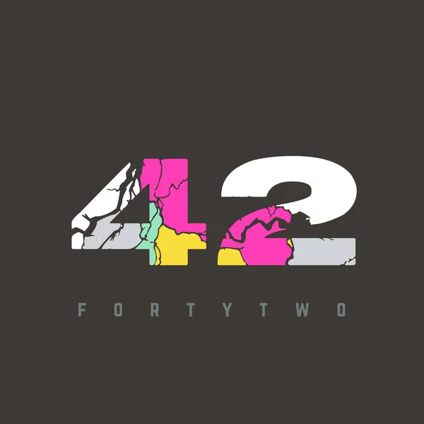 42番ロゴ多色文字デザインテンプレート — ストックベクタ