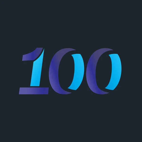 100 Číslo Dvojité Barevné Písmeno Logo Šablony — Stockový vektor