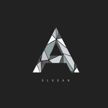 Siyah arkaplanda izole edilmiş soyut bir logo