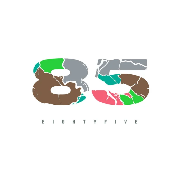 Номер Шаблона Логотипа Многоцветные Буквы Дизайн Изолирован Белом Фоне — стоковый вектор