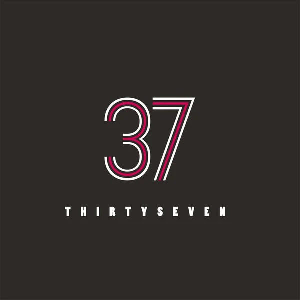 Number Abstract Digits Logo Vector Illustration Dark Brown Background — ストックベクタ