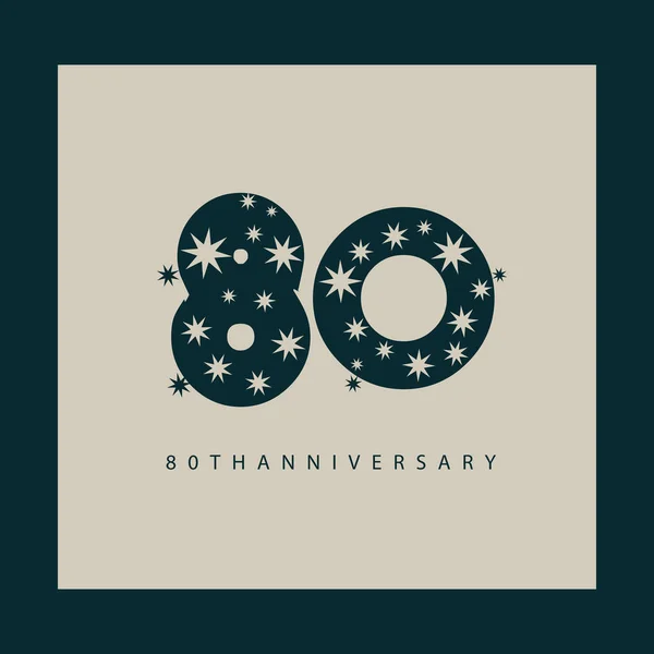 80番共同ロゴデザイン記念ベクトルカードテンプレート ロイヤリティフリーのストックイラスト