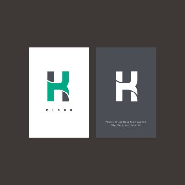 dijital logo kavramı, K harfleri kartvizit şablonu tasarımı, vektör illüstrasyonu