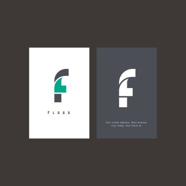 Kartvizit şablonunun F harfleri, dijital logo kavramı