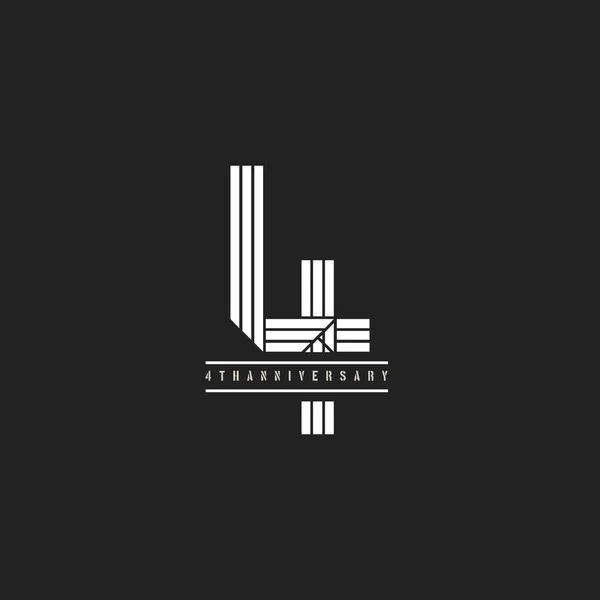 Chiffre Linéaire Vectoriel Concept Logo Anniversaire Numéros Sur Fond Sombre — Image vectorielle