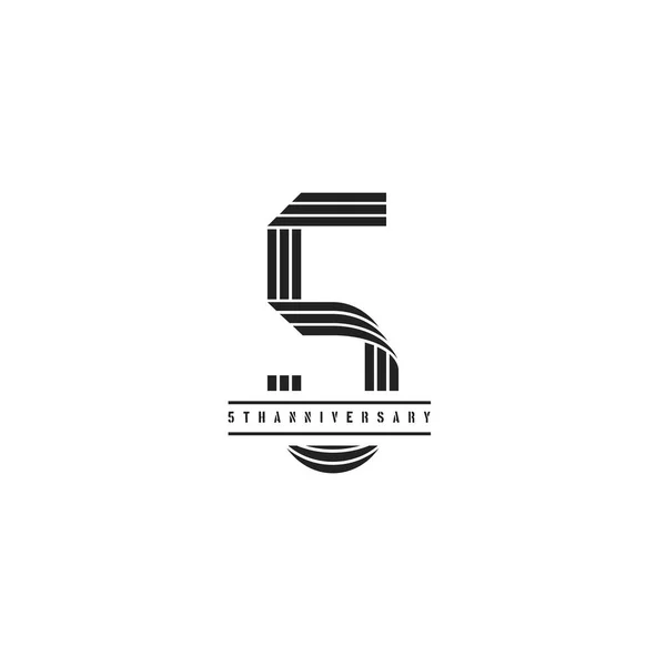 Liczbowa Koncepcja Rocznicy Białym Tle Wektorowe Liniowe Logo Cyfry — Wektor stockowy
