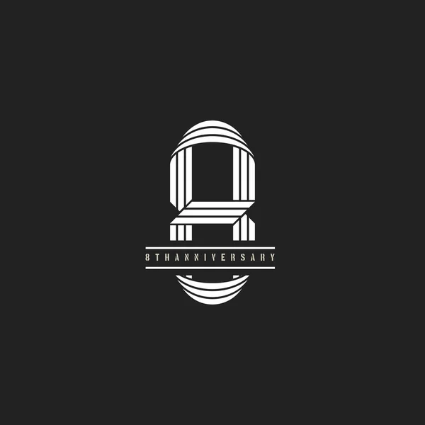 Chiffre Linéaire Vectoriel Numéro Anniversaire Logo Concept Sur Fond Sombre — Image vectorielle