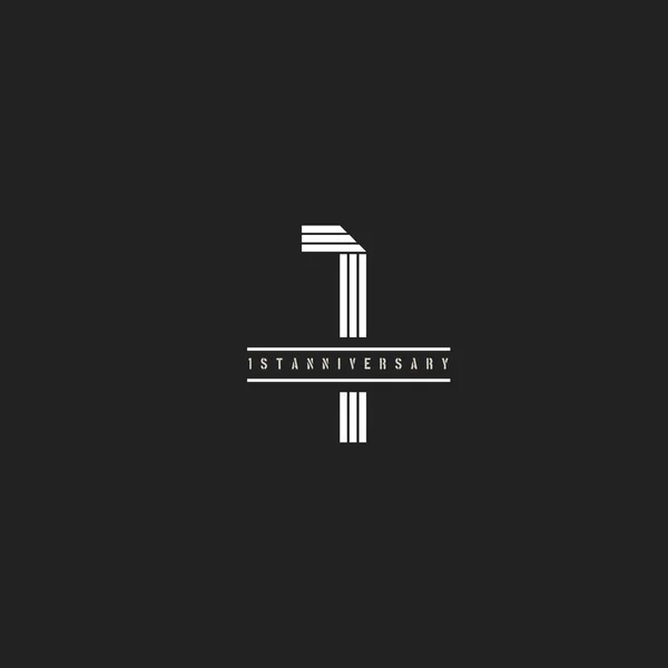 Vektor Lineare Ziffer Zahl Jahrestag Logo Konzept Auf Dunklem Hintergrund — Stockvektor