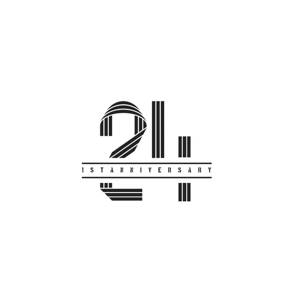 Номер Ювілейна Концепція Білому Тлі Векторний Лінійний Цифровий Логотип — стоковий вектор