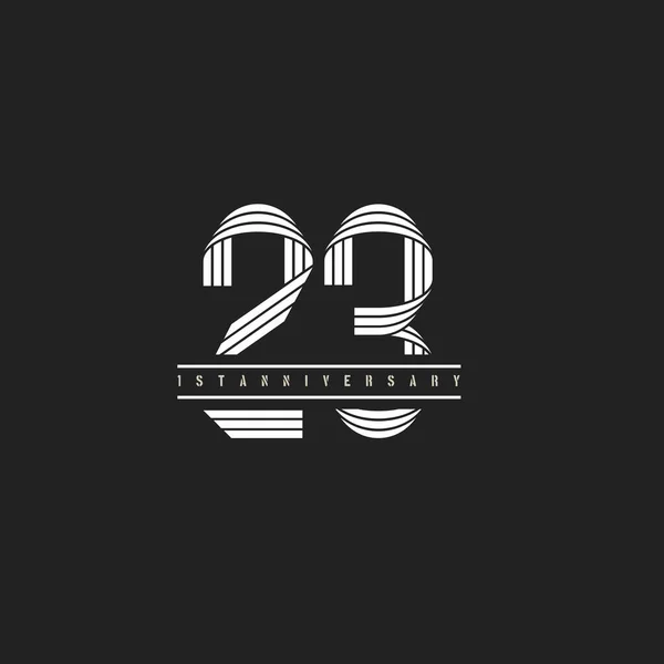 Vector Linear Digit Number Anniversary Logo Concept Dark Background — Stock Vector