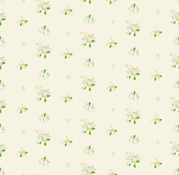 Flores blancas patrón de fondo sin costuras — Vector de stock