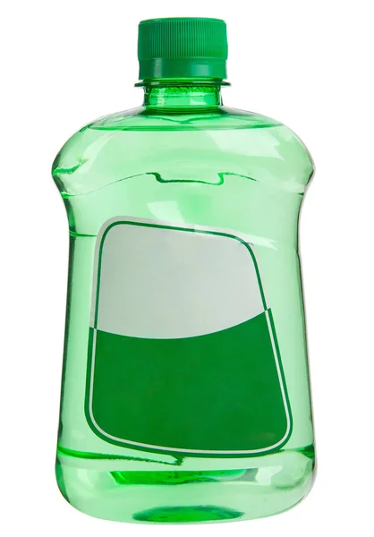 白い背景に 自宅敷地内を洗浄のための液体のプラスチック ボトル — ストック写真
