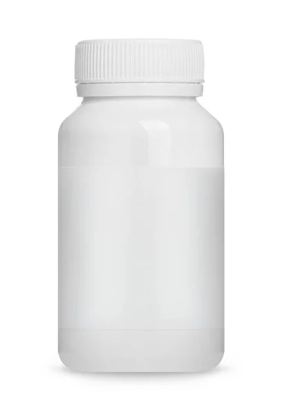 Medicina Bottiglia Pillola Foto Isolata Sfondo Bianco — Foto Stock