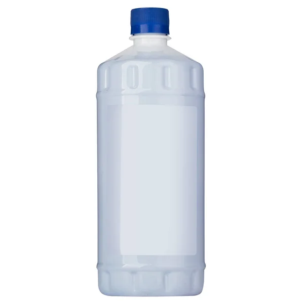 Butelka Plastikowa Pokrywką Czyszczenia Biurze Domu Białym Tle — Zdjęcie stockowe