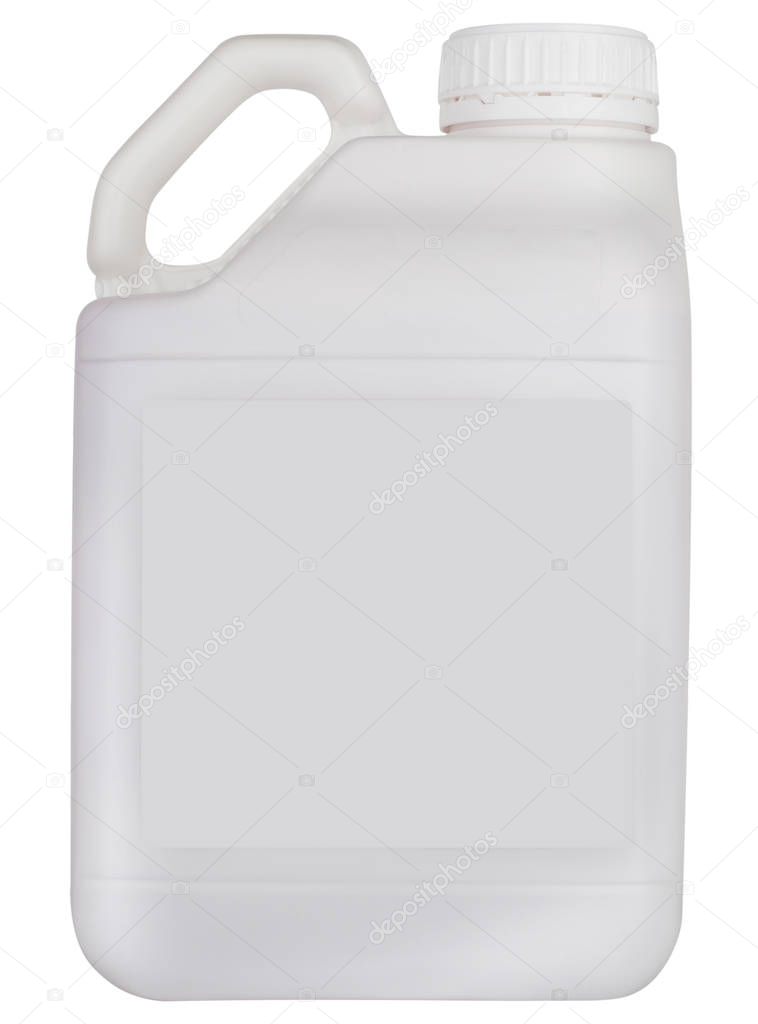 plastic canister with gasoline or other liquid