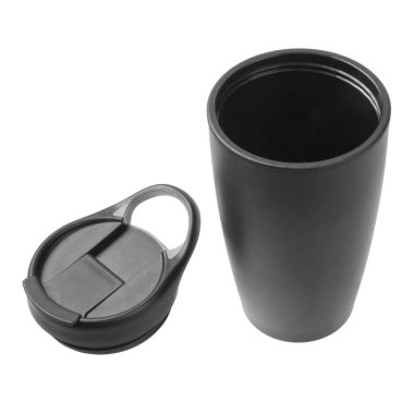 metal termos. Beyaz arka plan üzerinde izole