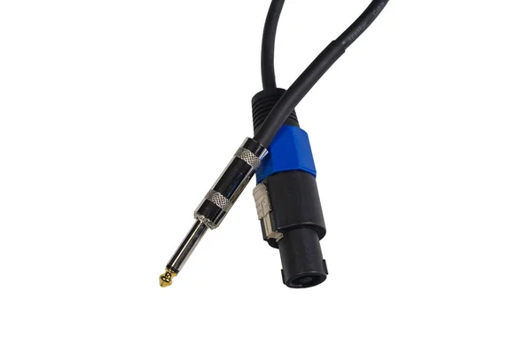 Cabluri Audio Izolate Alb — Fotografie, imagine de stoc