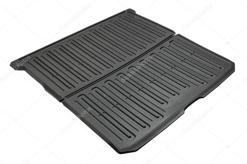 black rubber Mat car isolated on white 