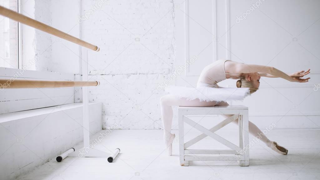 Young ballerina in ballet class