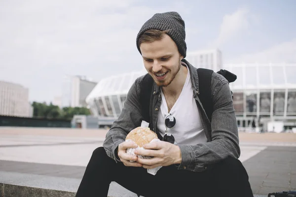 Attractive tourist in city