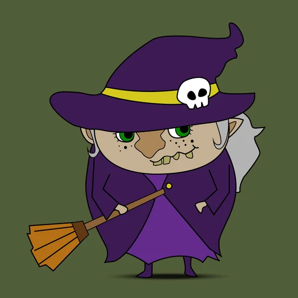 Witch cartoon vector — Stock Vector